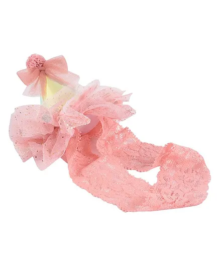 Yellow Bee Frill Details Headband - Peach