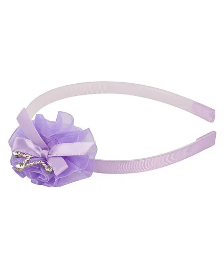 Yellow Bee Flower & Princess Crown Design Hair Band - Purple