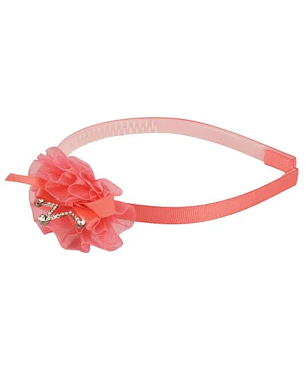 Yellow Bee Flower & Princess Crown Design Hair Band - Peach