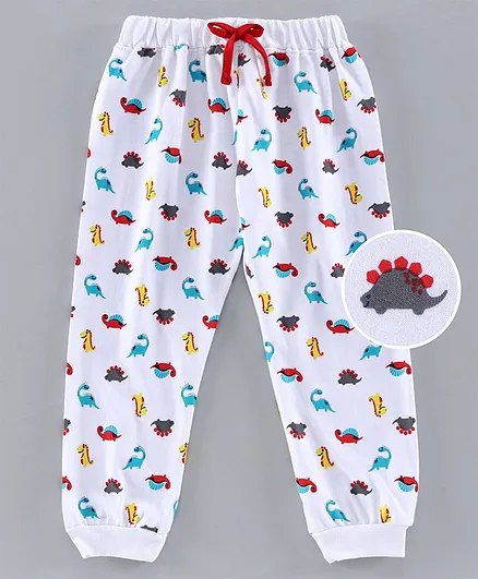 Ojos Full length Lounge Pant Dino Print - White
