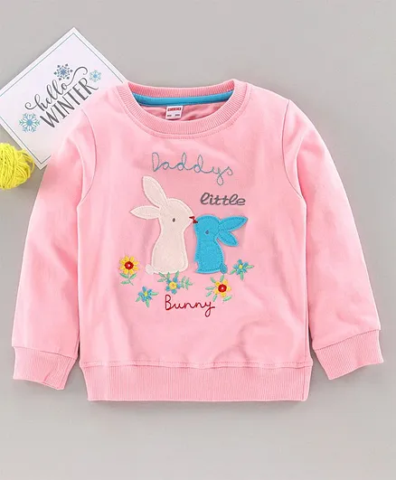 Ojos Full Sleeves T-Shirt Bunny Patch - Pink