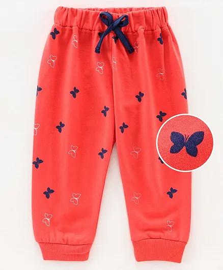 Ojos Full Length Pajamas Butterfly Print - Orange