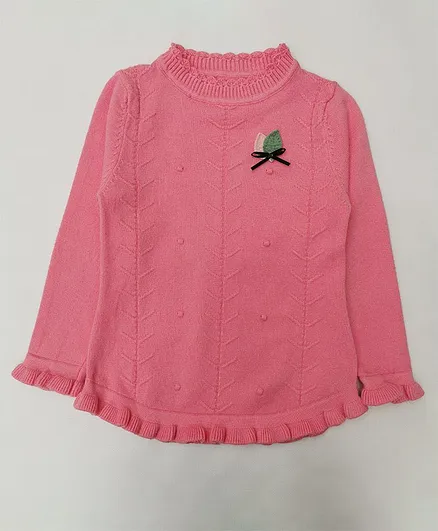 Kookie Kids Full Sleeves Sweater - Pink