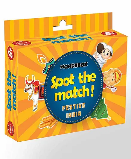 Wondrbox Spot The Match Festive India Card Game - Multicolour
