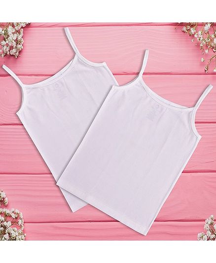 Charm n Cherish Pack Of 2 Sleeveless Solid Camisole - White