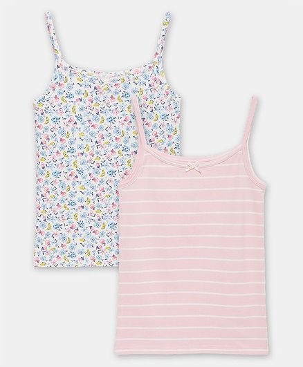 Charm n Cherish Pack Of 2 Floral Print & Striped Camisole - Multicolor