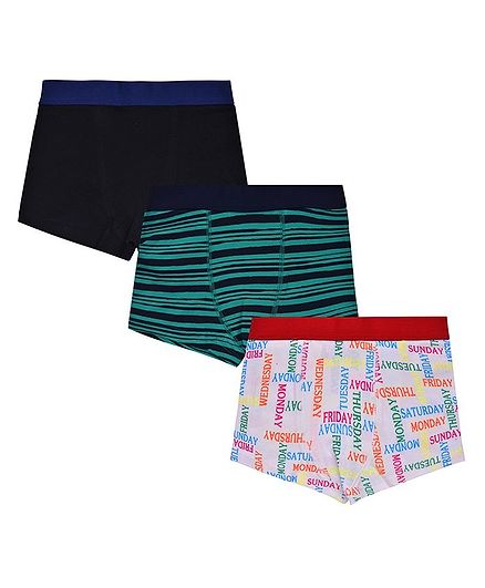 Charm n Cherish Pack Of 3 All Over Print Trunks - Multicolor
