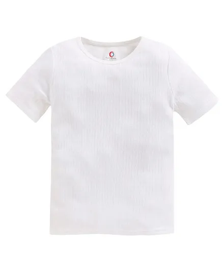 Charm n Cherish Half Sleeves Solid Thermal Vests - White