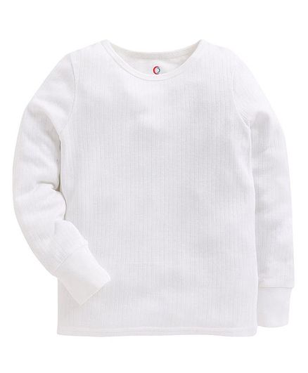 Charm n Cherish Full Sleeves Solid Thermal Vests - White