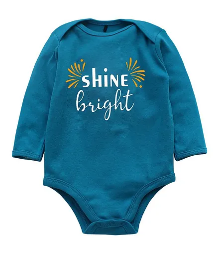 Kadam Baby Full Sleeves Shine Bright Printed Onesie - Blue