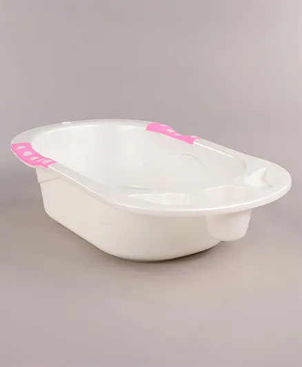 Babyhug Large Bath Tub With Drain Plug Whale Print - Pink