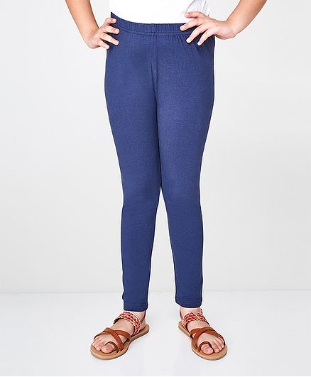 Global Desi Girl Solid Leggings - Navy Blue