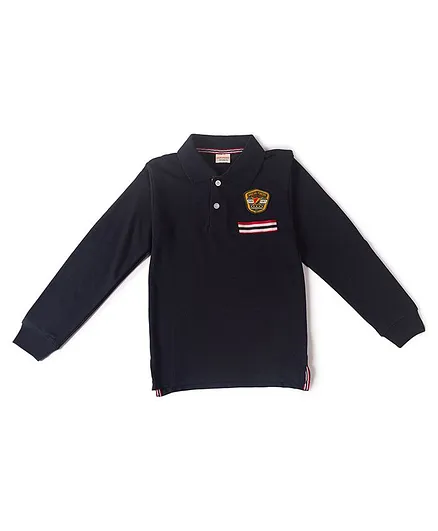 RAINE AND JAINE Pocket Patch Long Sleeves Polo Tee - Navy