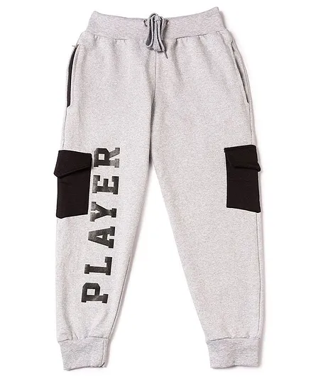 RAINE AND JAINE Full Length Cut & Sewn Players Printed Jogger - Grey
