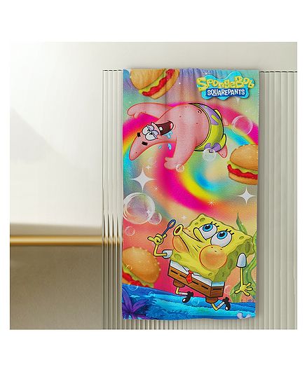 Sassoon Sponge Bob Printed Bath Towel with Gift Box - Multicolor