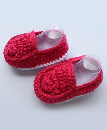 Woonie Handmade Crochet Loafers - Pink