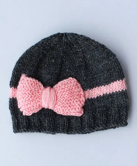 Woonie Handmade Bow Cap - Grey