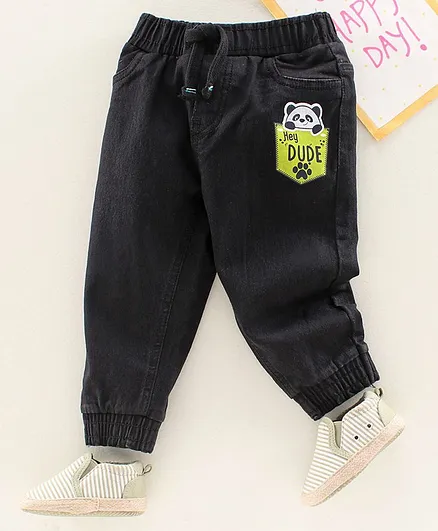 Babyhug Full Length Jogger Jeans - Black