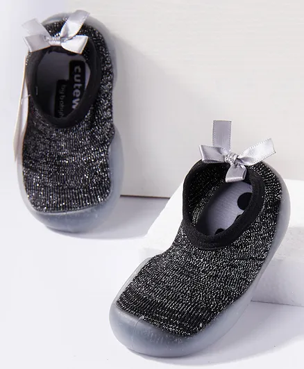 Cute Walk by Babyhug Socks Shoes - Black