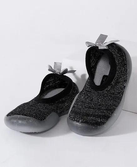 Cute Walk by Babyhug Socks Shoes - Black