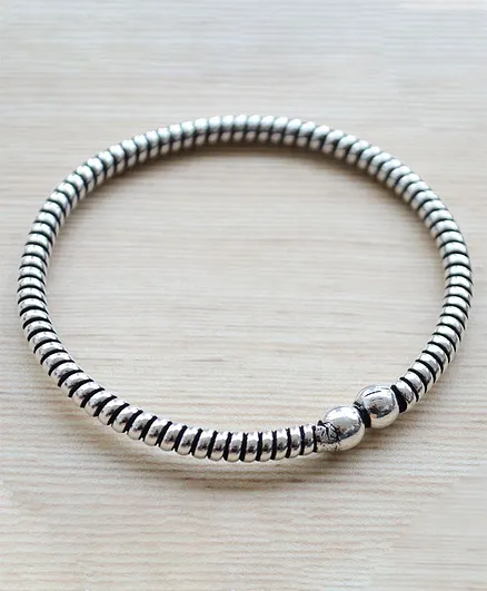 Pretty Ponytails Oxidized Silver Plated Bracelet - Silver