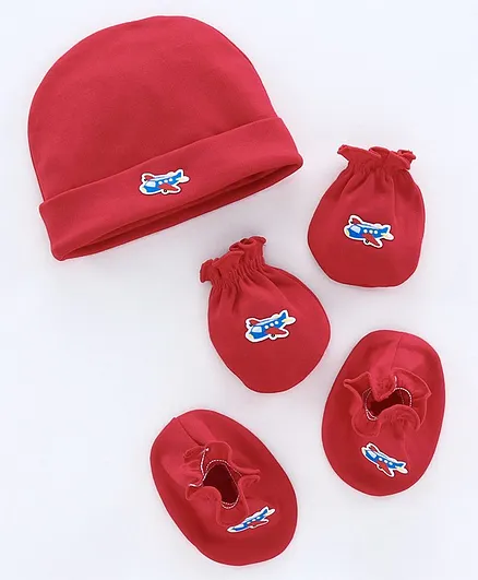 Ben Benny Cap Mitten & Bootie Set Red - Diameter 10.5 cm
