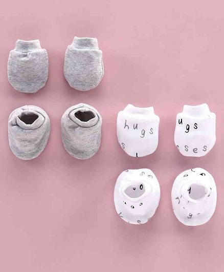 Ben Benny Mittens and Booties Pack of 2 - Grey White
