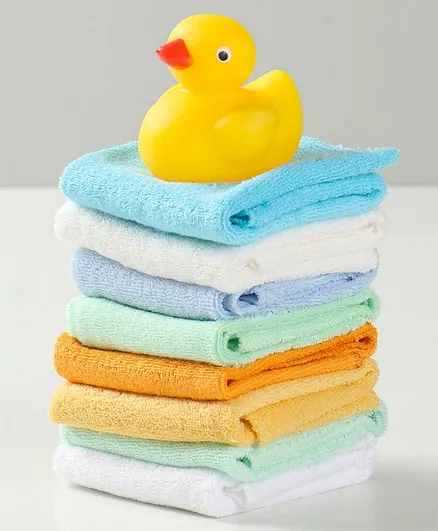Ben Benny Wash Cloth With Rubber Duck Pack of 8 - Multicolor