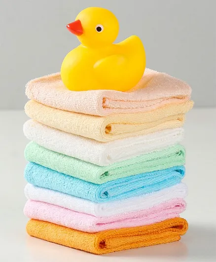 Ben Benny Wash Cloth With Rubber Duck Pack of 8 - Multicolor