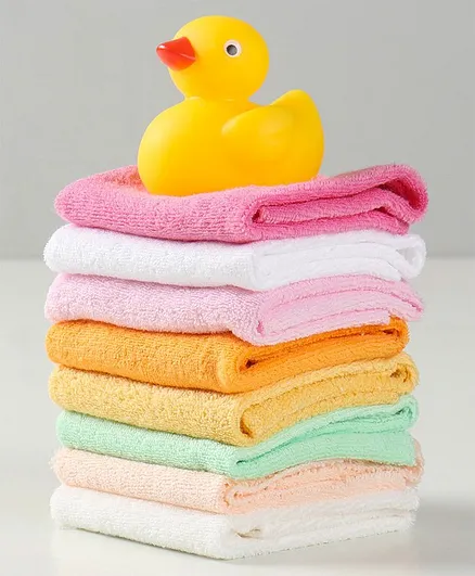 Ben Benny Wash Cloth With Rubber Duck Pack of 8 - Multicolor