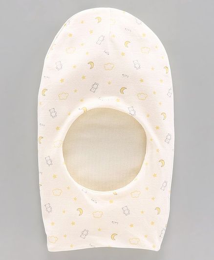 Ben Benny Reversible Monkey Cap Bear Print Yellow - Diameter 10 cm