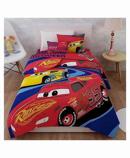 Sassoon Single Blanket Disney Pixar Cars Print - Blue Red