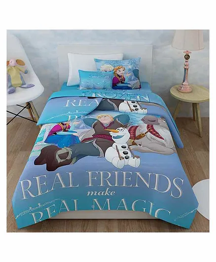 Sassoon Single Blanket Disney Frozen Print - Blue