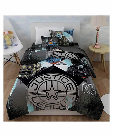 Sassoon Single Blanket Justice League Print - Grey