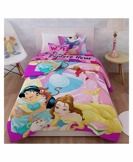 Sassoon Single Blanket Disney Princess Print - Pink