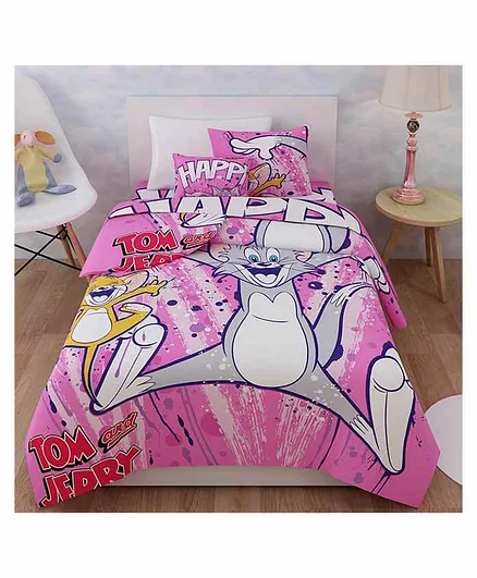 Sassoon Single Blanket Tom & Jerry Print - Pink