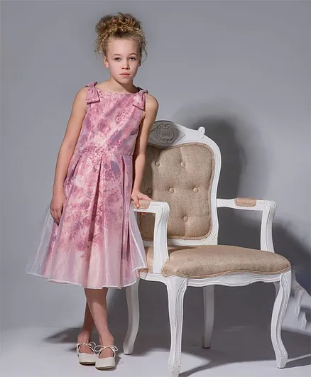 Angel & Rocket Sleeveless Rose Flower Print Dress - Pink