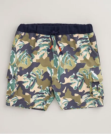 Angel & Rocket Camouflage Print Shorts - Green