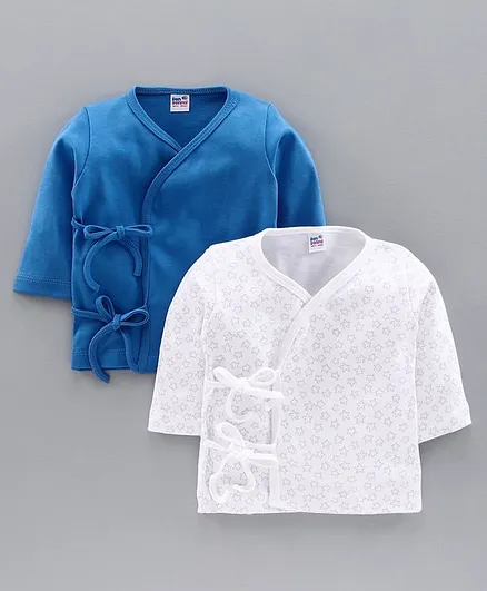 Ben Benny Full Sleeves Vests Star Print Pack of 2 - White Blue