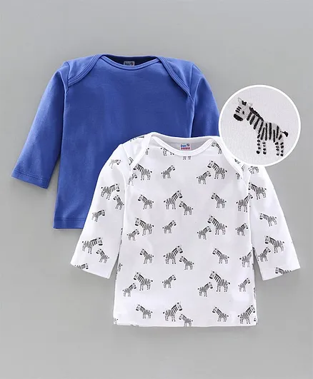 Ben Benny Full Sleeves Vests Zebra Print Pack of 2 - Blue White