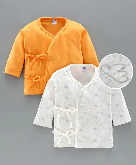 Ben Benny Full Sleeves Vests Cloud Print Pack of 2 - Yellow White