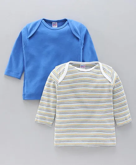 Ben Benny Full Sleeves Striped Vest Pack of 2 - Blue Grey