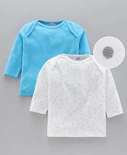 Ben Benny Full Sleeves Vest Polka Dot Print Pack of 2 - White Blue