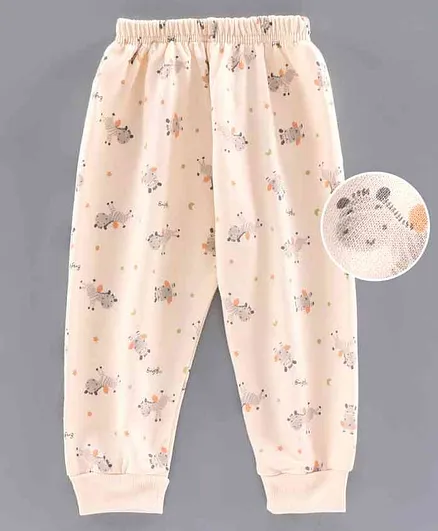 Simply Fleece Lounge Pant Animal Print - Cream