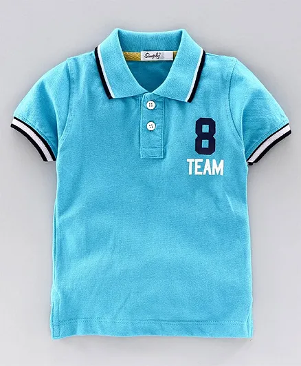 Simply Half Sleeves T-Shirt 8 Team Print - Royal Blue