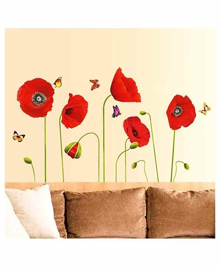 Syga Floral Wall Sticker - Red