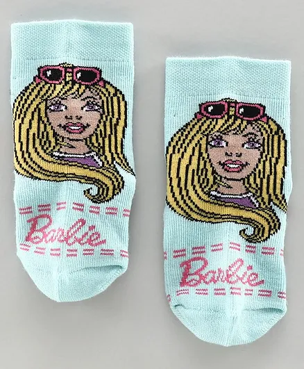 Bonjour Ankle Length Socks Barbie Design - Turquoise Blue