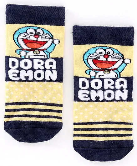 Bonjour Ankle Length Socks Doraemon Design - Yellow