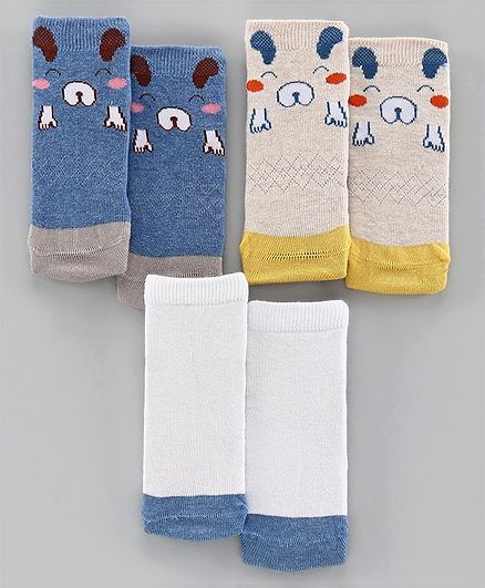 Mustang Ankle Length Socks Set of 3 Pairs - Blue White