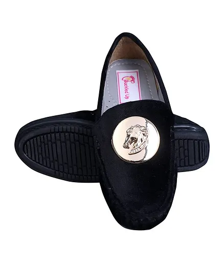 Buckled Up Horse Buckle Loafers - Black